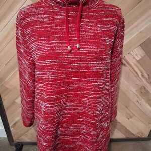 BonWorth Red and White Turtleneck Sweater
